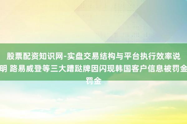 股票配资知识网-实盘交易结构与平台执行效率说明 路易威登等三大蹧跶牌因闪现韩国客户信息被罚金