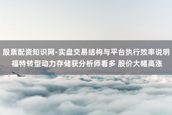 股票配资知识网-实盘交易结构与平台执行效率说明 福特转型动力存储获分析师看多 股价大幅高涨