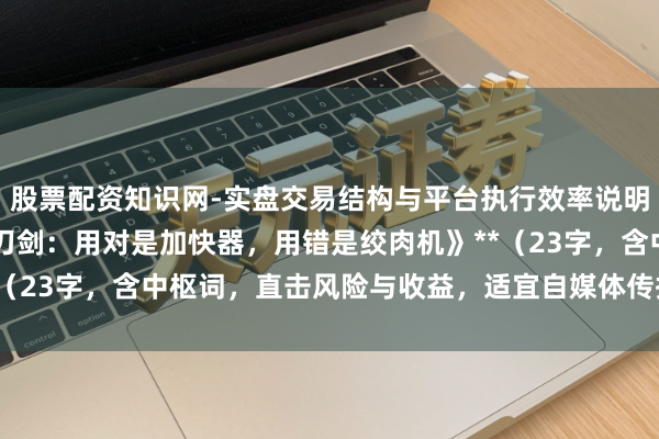 股票配资知识网-实盘交易结构与平台执行效率说明 **《股票杠杆是把双刃剑：用对是加快器，用错是绞肉机》**（23字，含中枢词，直击风险与收益，适宜自媒体传播和百度SEO）